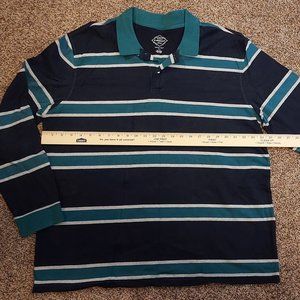 St. John's Bay Long Sleeve Legacy Polo XL - Navy Blue